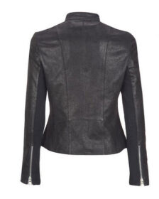 Centered Zip Leather Jacket