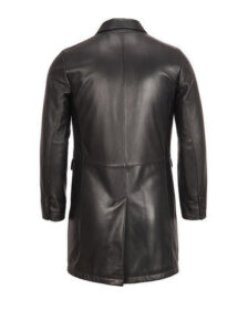 Black Leather Topper Coat