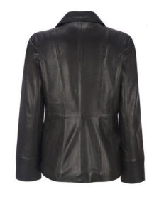 3 Buttons Leather Coat