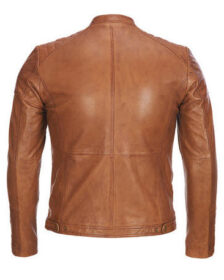 Snap Collar Leather Jacket
