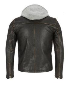 Faded Seam Leather Hoodie