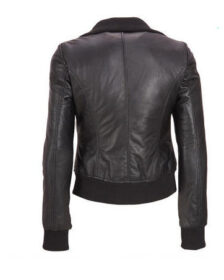 Classic Black Bomber Leather Jacket