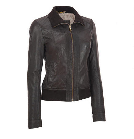 Leather Fleece Bomber Jacket