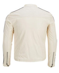 Stripe Sleeves Leather Jacket