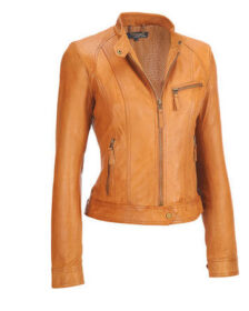 Standing Collar Leather Jacket