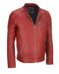 Red Biker Leather Jacket