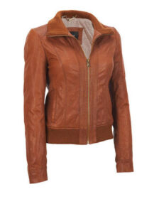 Leather Fleece Bomber Jacket