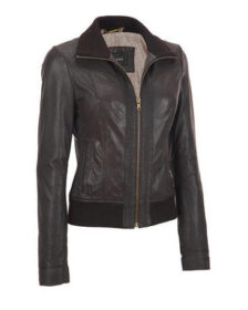 Leather Fleece Bomber Jacket