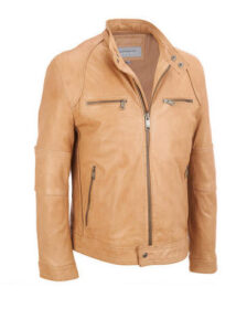 Double Chest Pocket Leather Jacket
