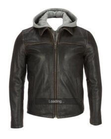 Faded Seam Leather Hoodie