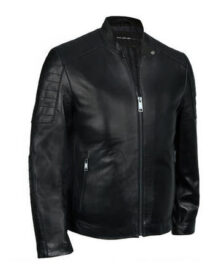 Tab Collar Leather Jacket