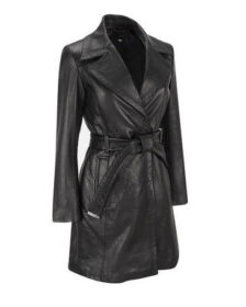 Black Belted Leather Maxi