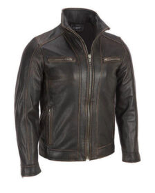 Leather Faded Cycle Jacket