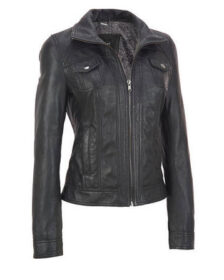 Black Scuba Leather Jacket