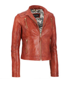 Red Scuba Leather Jacket
