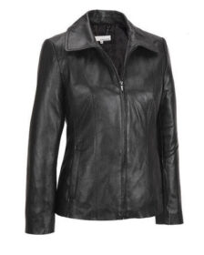 Shirt Style Collar Leather Jacket