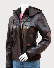 Bomber leather jacket